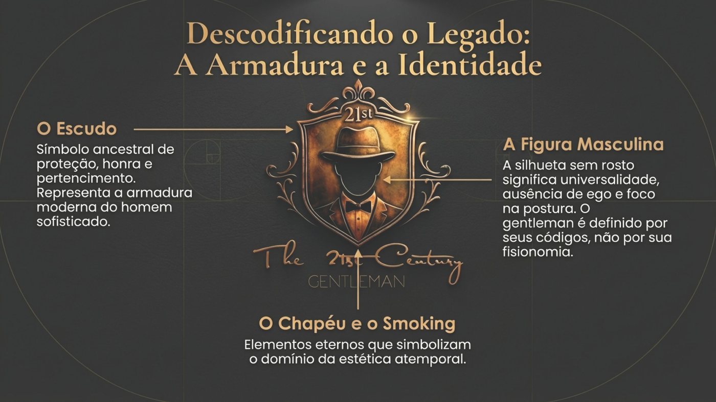 Descodificação dos elementos simbólicos do brasão do The 21st Century Gentleman